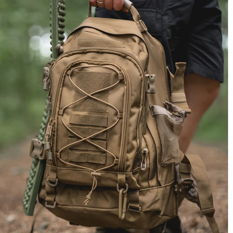 LQARMY 65L Outdoor Tactical Backpack Men's Outdoor Hiking Bag Large Capacity Military Army Bags Travelling Camping Rucksack
