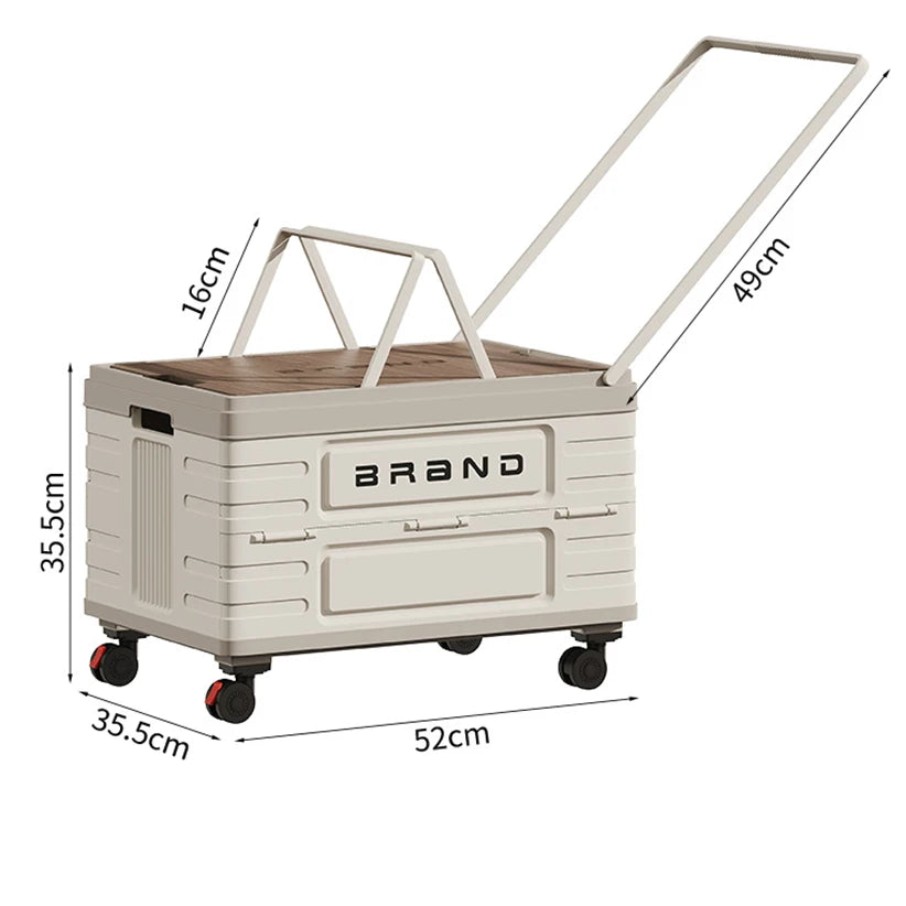 360 Degree Rotating Foldable Storage Cart with Silent Wheels
