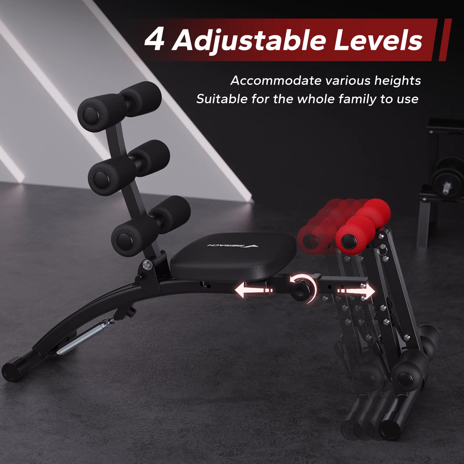 MERACH Ab Machine Multi Functional Adjustable Ab Trainer Bench