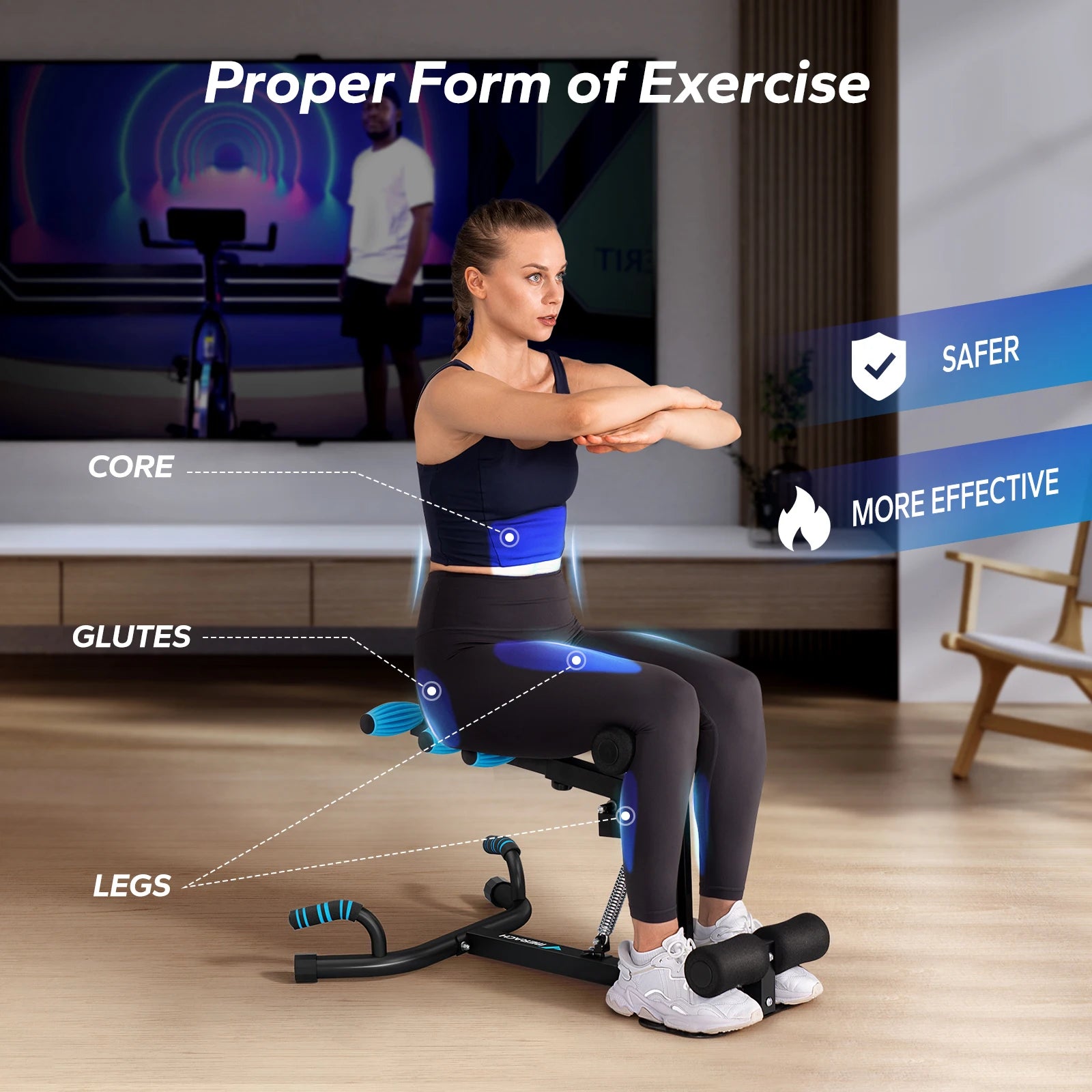 MERACH Deep Squat Machine Glutes Trainer Core Leg Push Up