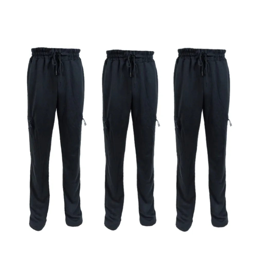 NONECN Men's Fleece Lined Slim Fit Tech Joggers Zipper Pockets