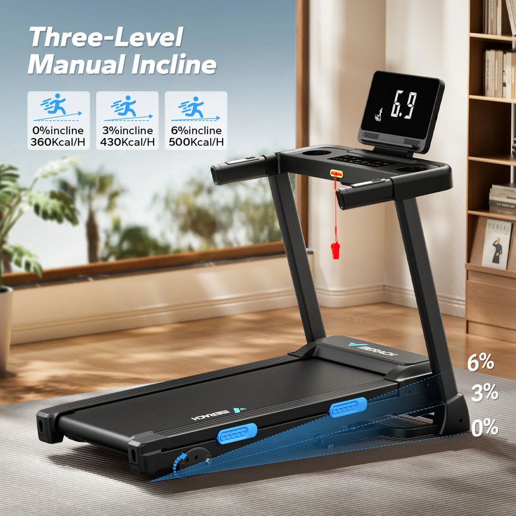 Merach Foldable Treadmill T12 Incline Quiet Heart Rate Monitoring