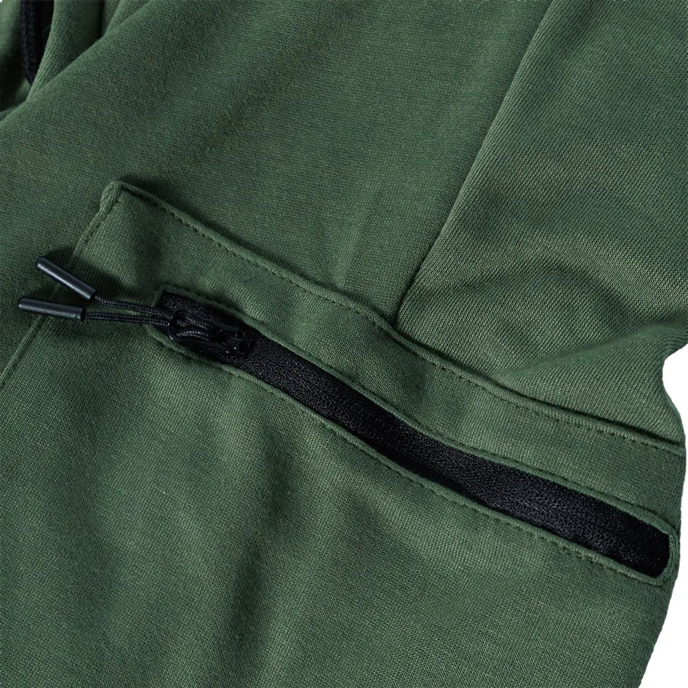 NONECN Men's Fleece Lined Slim Fit Tech Joggers Zipper Pockets