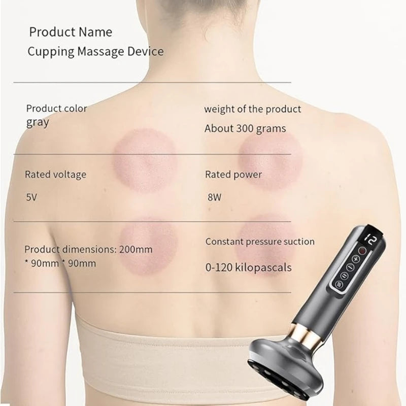 Full Body Cupping Scraping Massager USB Powered With Vacuum Cupping Technology 12 Level Intensity