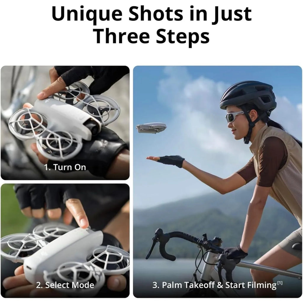 DJI Neo Mini Drone, 4K UHD Camera, 135g Self-Flying, Follow Me, Palm Takeoff, Subject Tracking, QuickShots, Stabilized Video