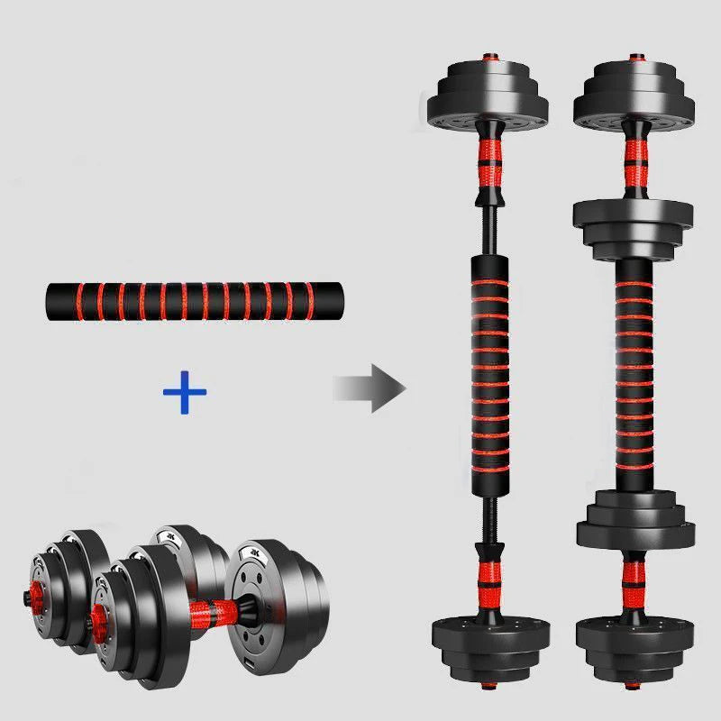 NONED Adjustable Dumbbell to Barbell Set With Anti Slip Grip