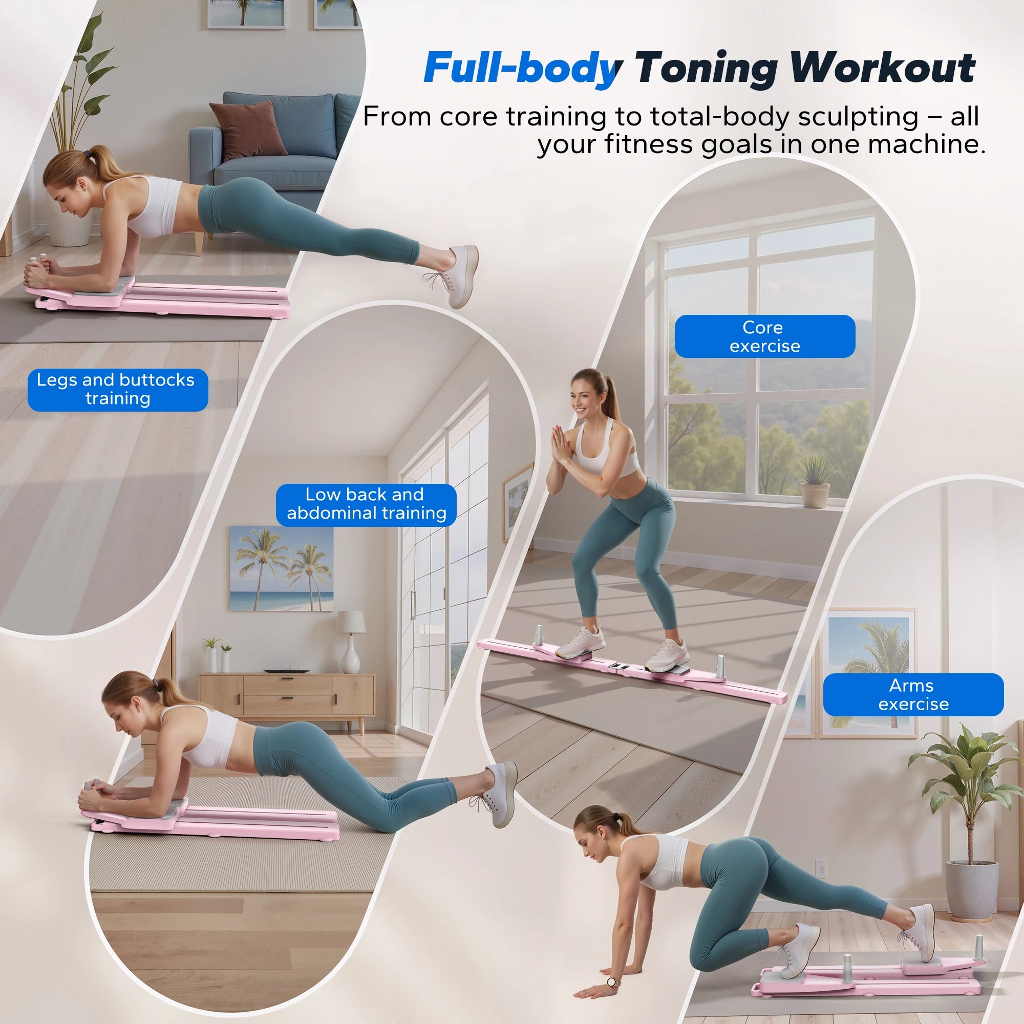 MERACH Pilates Board Multifunctional Ab Trainer With Anti Slip Design