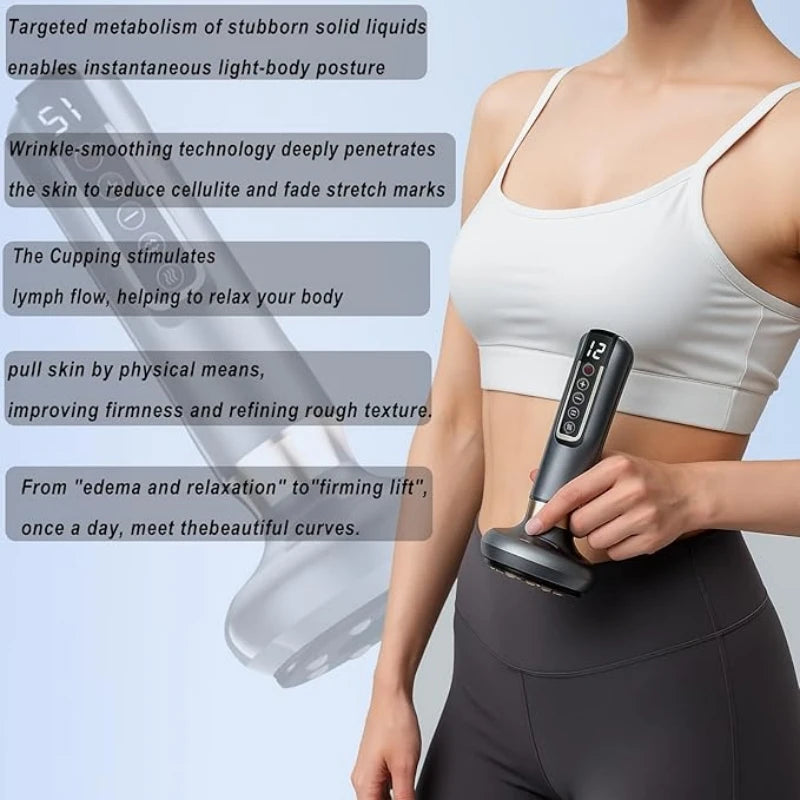 Full Body Cupping Scraping Massager USB Powered With Vacuum Cupping Technology 12 Level Intensity