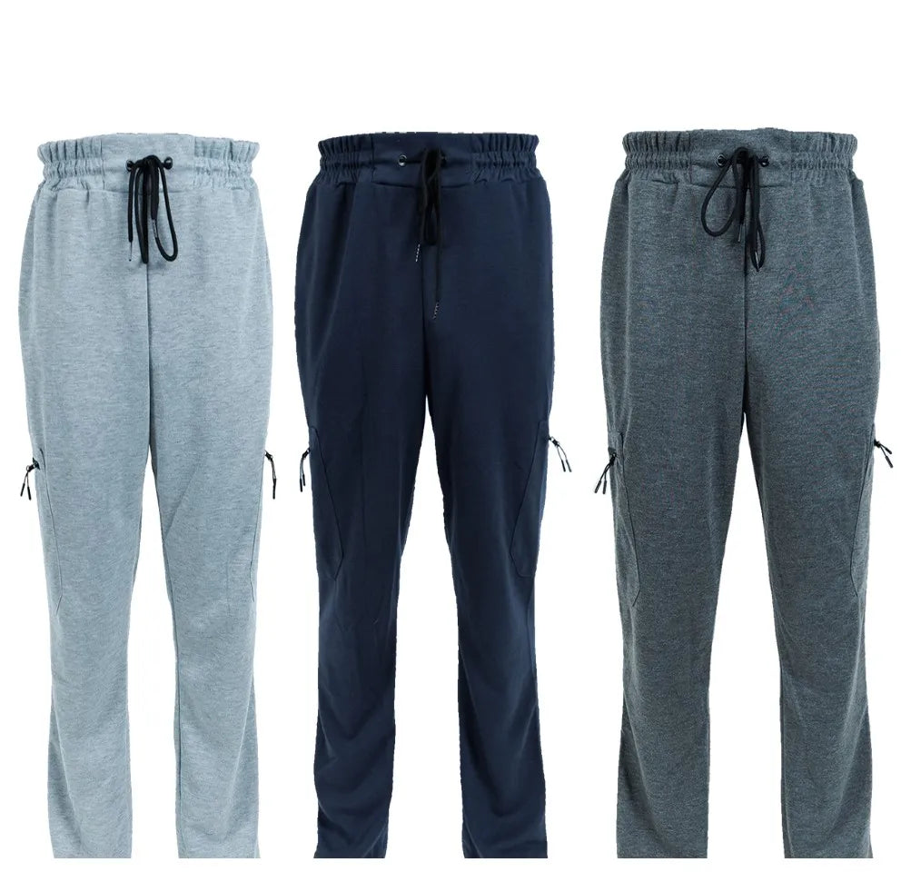NONECN Men's Fleece Lined Slim Fit Tech Joggers Zipper Pockets