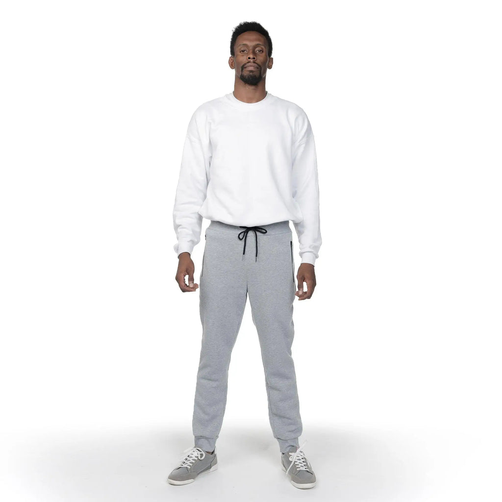 NONECN Men's Fleece Lined Slim Fit Tech Joggers With Zippers