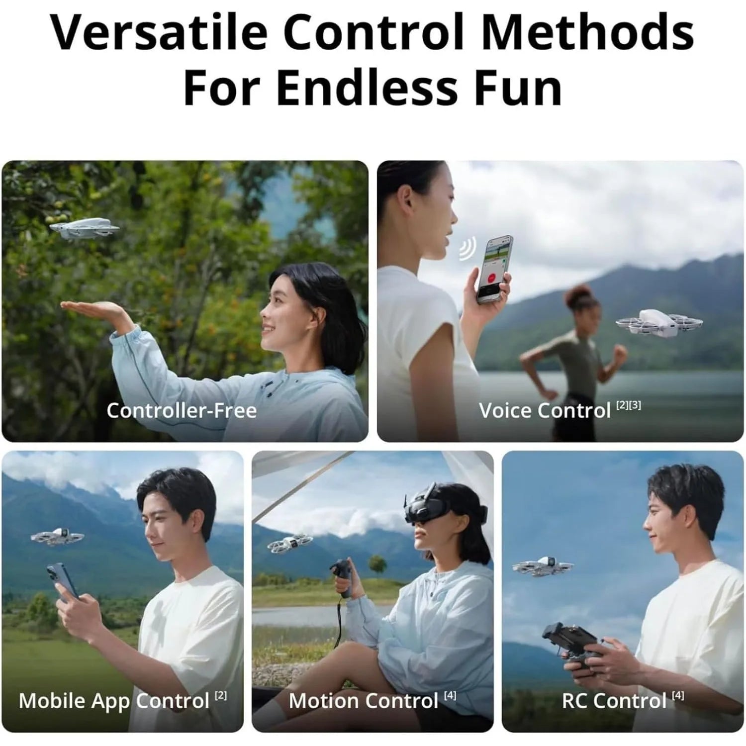 DJI Neo Mini Drone, 4K UHD Camera, 135g Self-Flying, Follow Me, Palm Takeoff, Subject Tracking, QuickShots, Stabilized Video