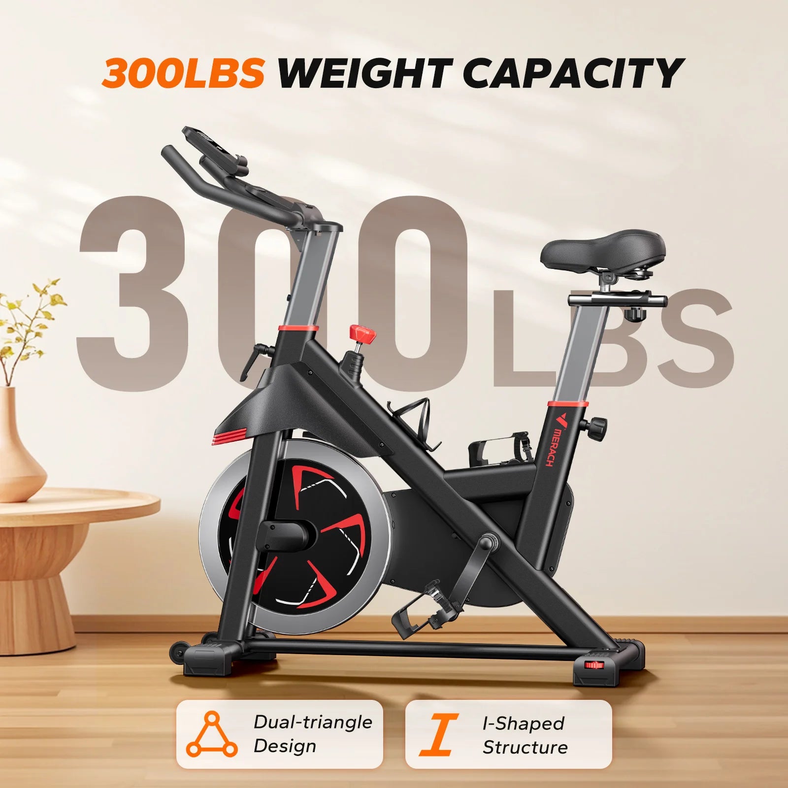 MERACH S38 Indoor Exercise Bike With Exclusive App 300lbs Capacity