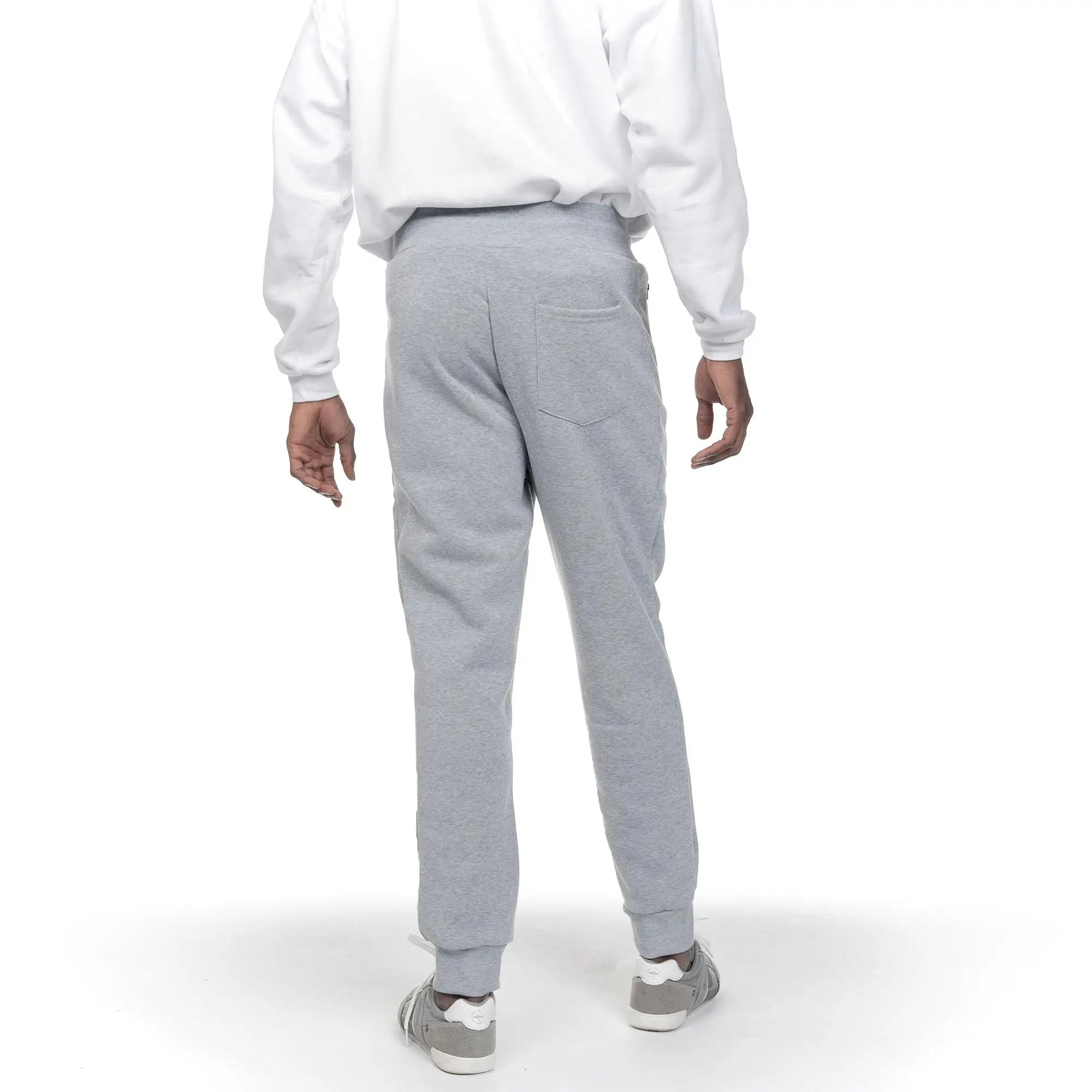 NONECN Men's Fleece Lined Slim Fit Tech Joggers With Zippers