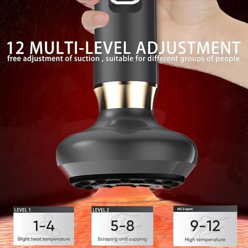 Full Body Cupping Scraping Massager USB Powered With Vacuum Cupping Technology 12 Level Intensity
