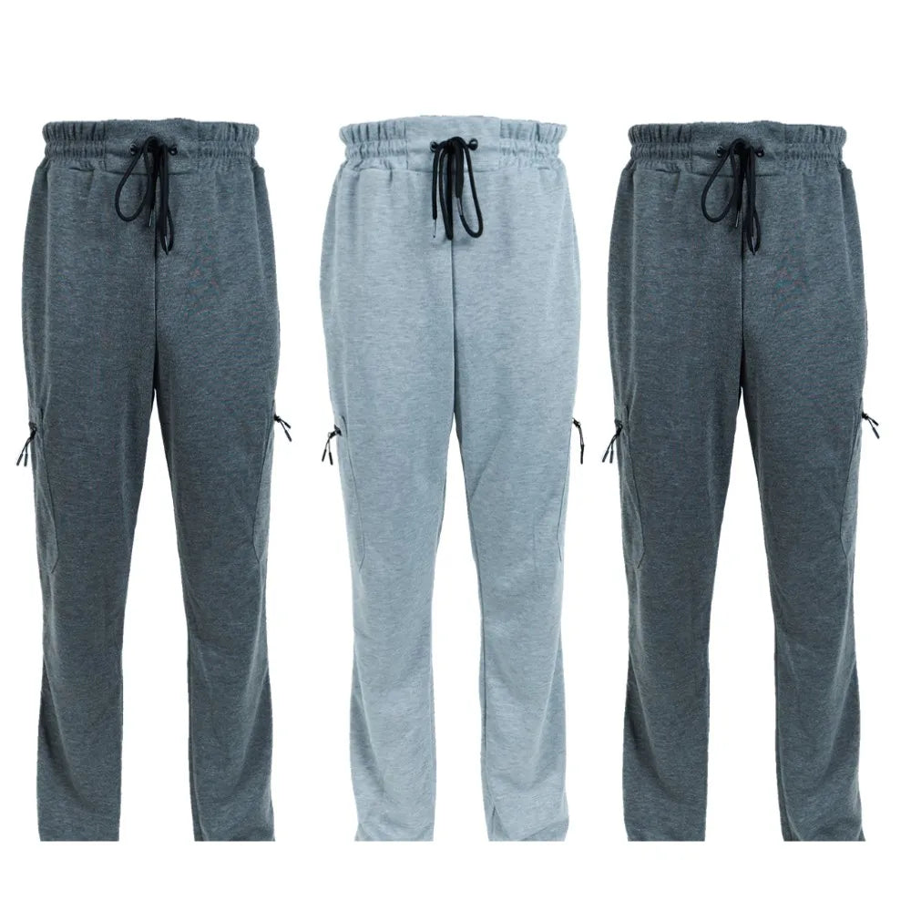 NONECN Men's Fleece Lined Slim Fit Tech Joggers Zipper Pockets