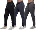 NONECN Men's Fleece Lined Slim Fit Tech Joggers With Zippers