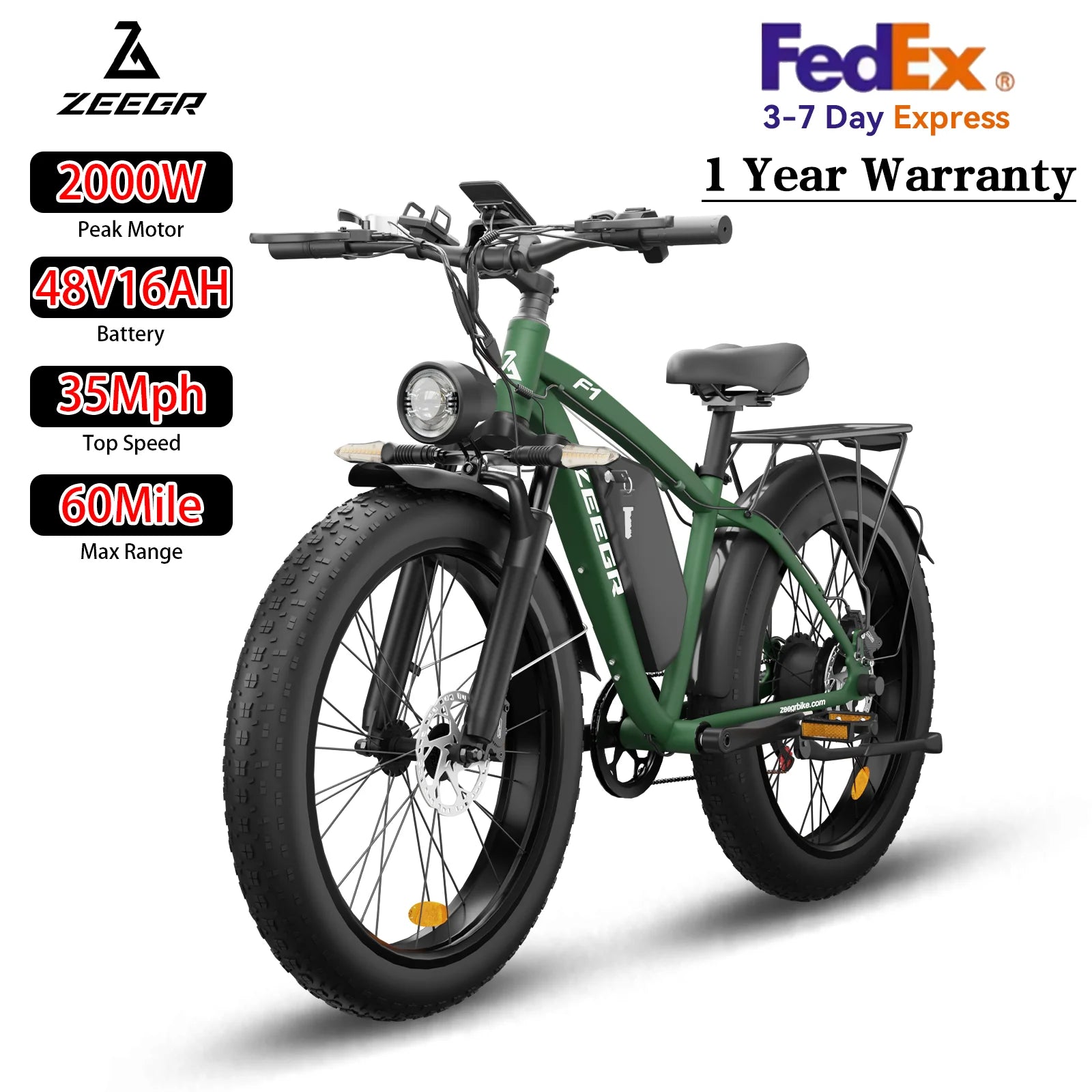 MOOBELO F1 Electric Bike 2000W Peak, 48V 16Ah Battery