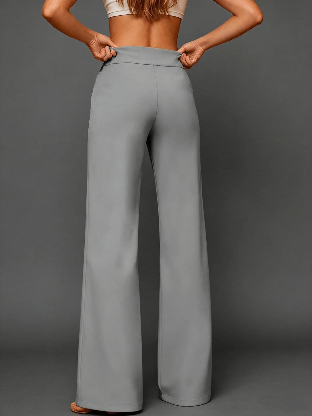 NONECN Women's Wide Leg Yoga Pants With Elastic Waistband
