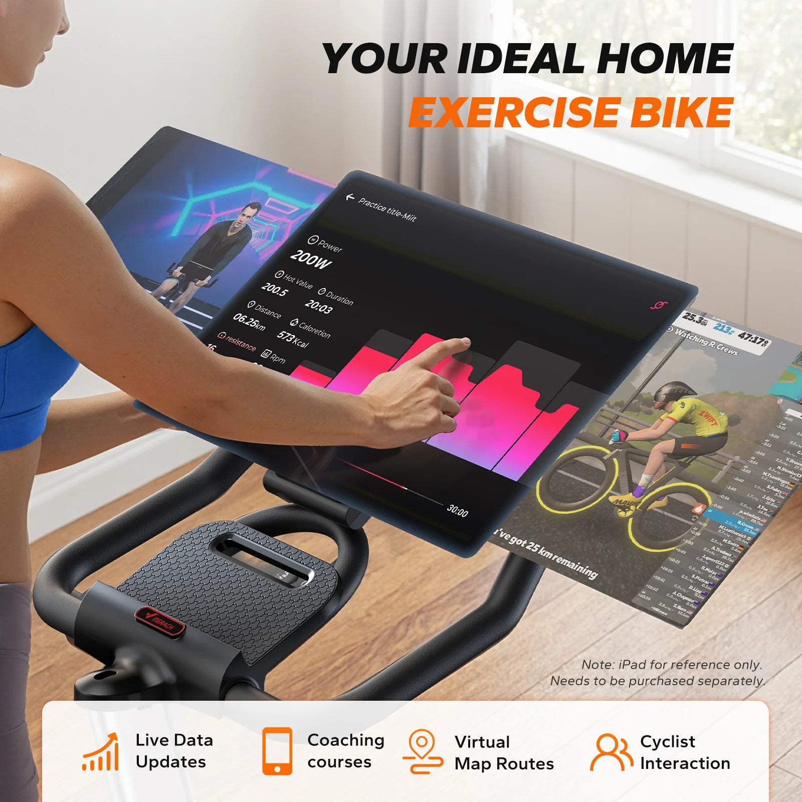 MERACH S38 Indoor Exercise Bike With Exclusive App 300lbs Capacity