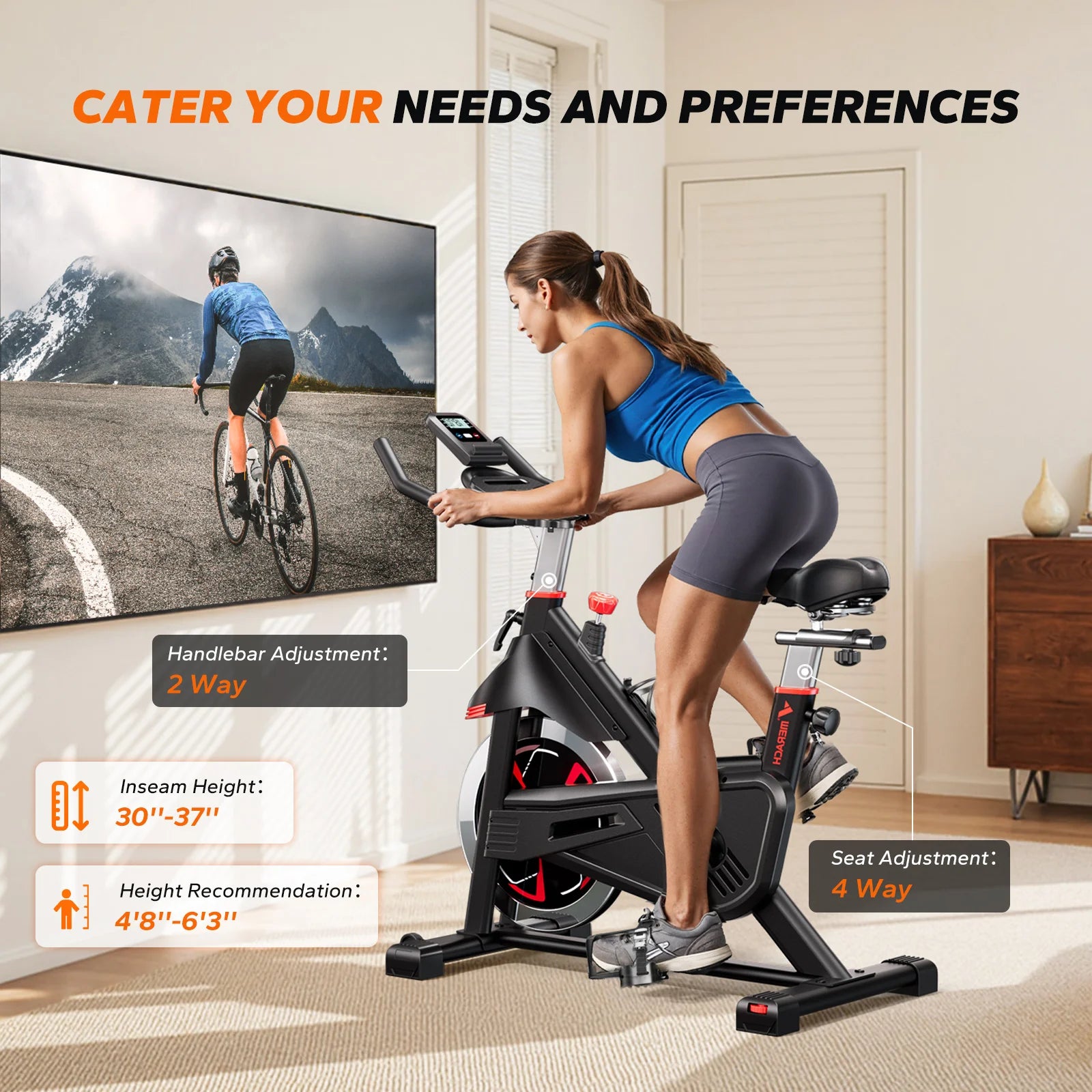 MERACH S38 Indoor Exercise Bike With Exclusive App 300lbs Capacity