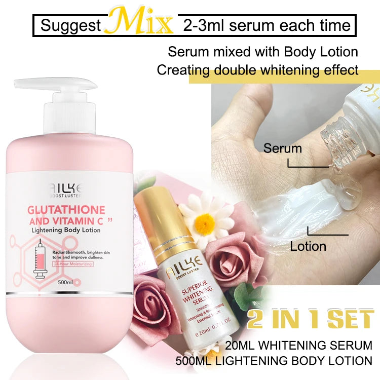 AILKE Whitening Brightening Moisturizing Lotion With Vitamin C Glutathione