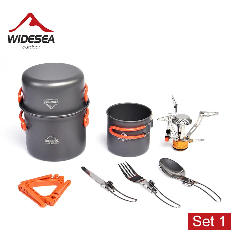 Widesea Camping Cookware Set With Portable Pot And Cup