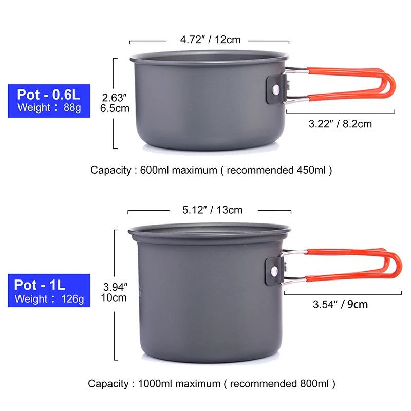 Widesea Camping Cookware Set With Portable Pot And Cup