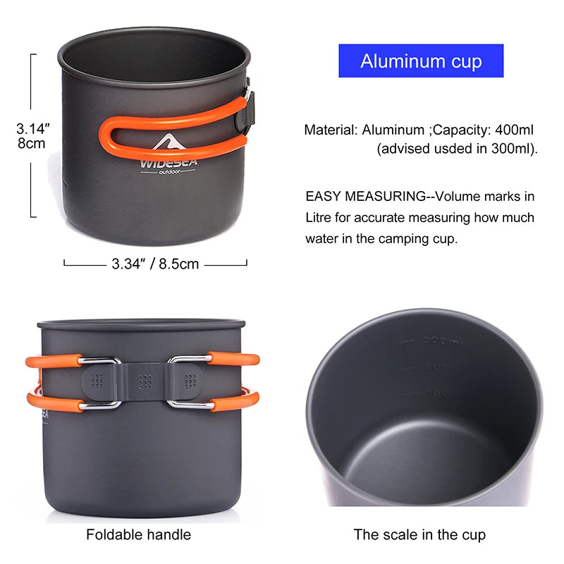 Widesea Camping Cookware Set With Portable Pot And Cup