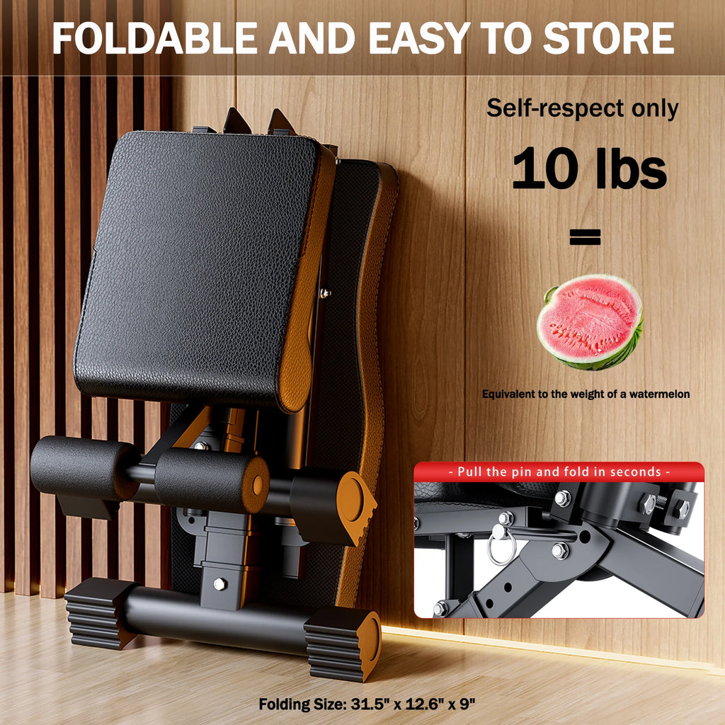 Adjustable Weight Bench for Full Body Workout Foldable