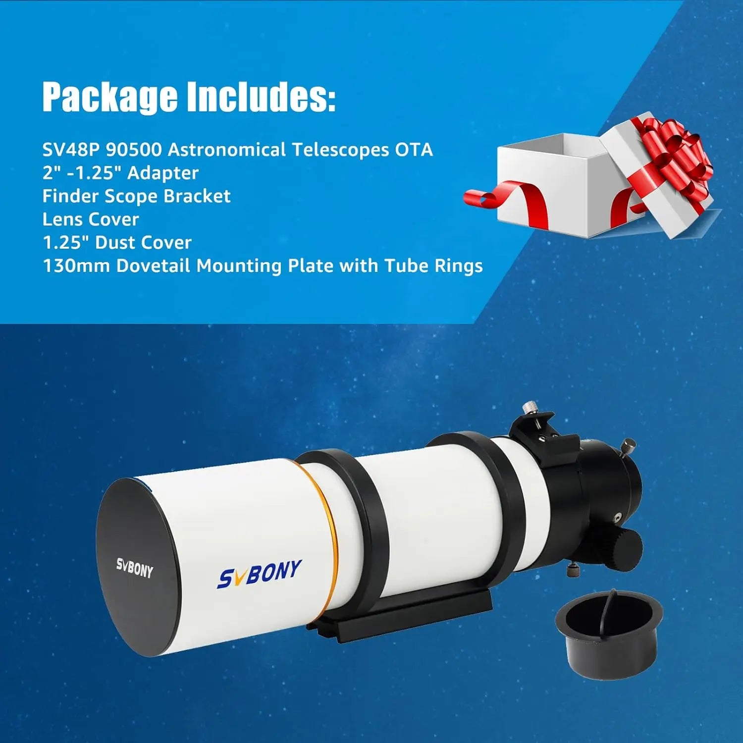 Svbony SV48P Dual Speed Focuser Refractor Telescope for Deep Sky