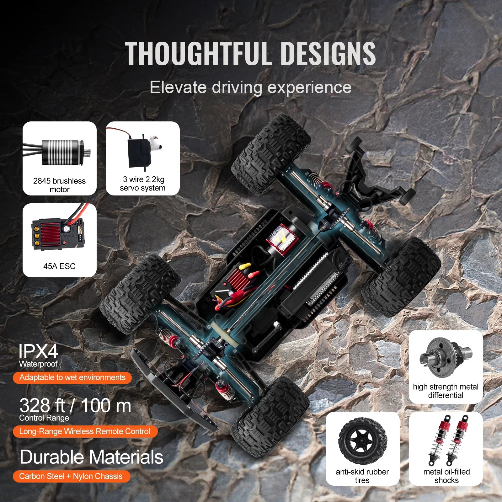 SucceBuy 4WD Off-Road RC Car For Kids With Remote Control