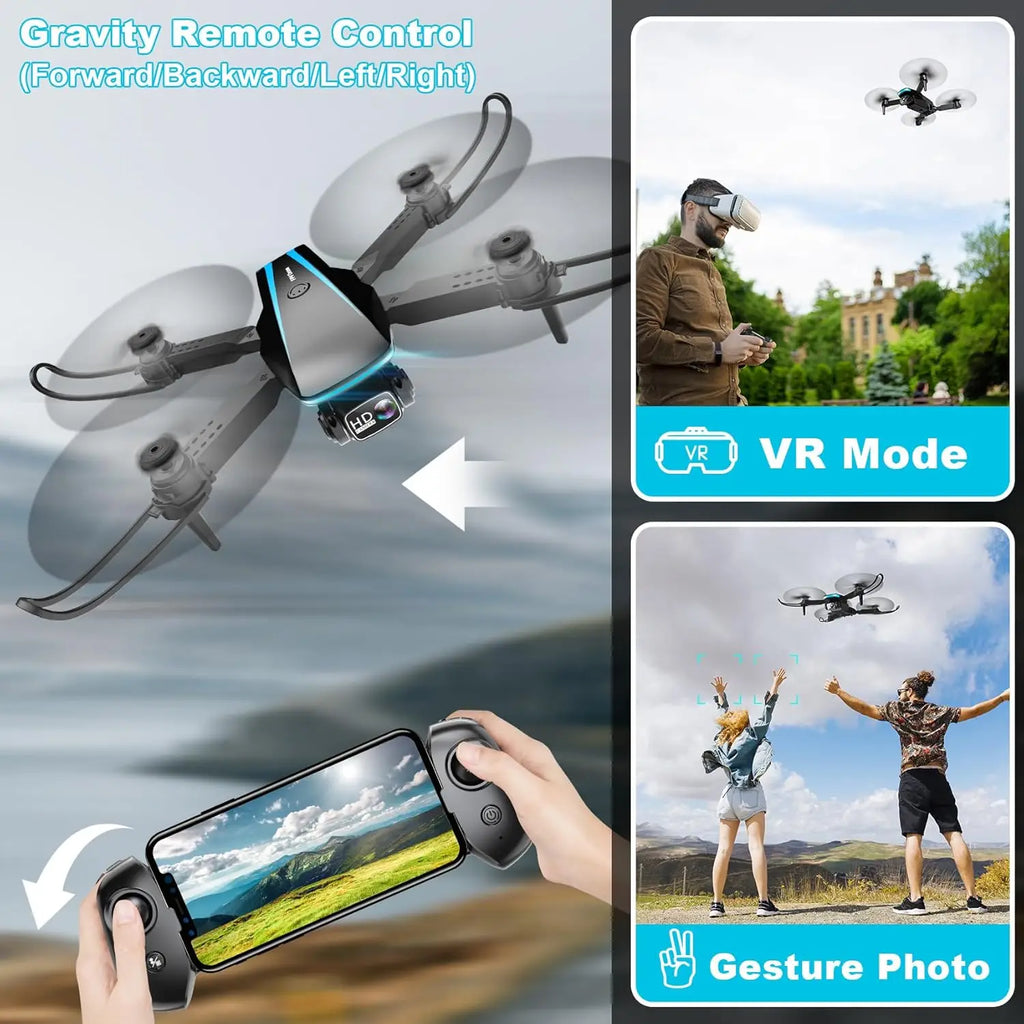Foldable Drone With Camera 4K HD Video 2 Batteries