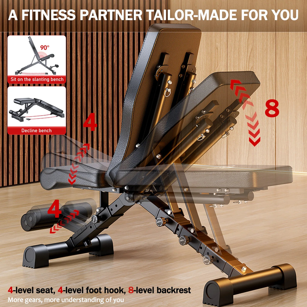 Adjustable Weight Bench for Full Body Workout Foldable