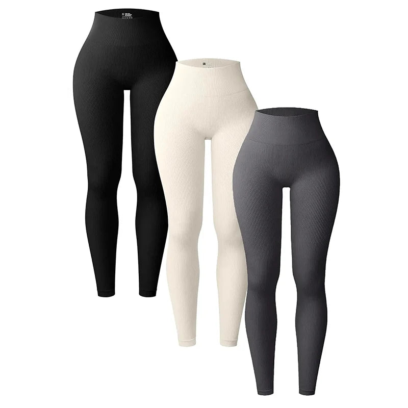 Seamless Knitted Yoga Pants For Women High Waisted Nylon Leggings