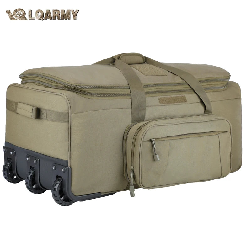 LQARMY 124L Outdoor Camping Travel Bag Waterproof Nylon Luggage Case