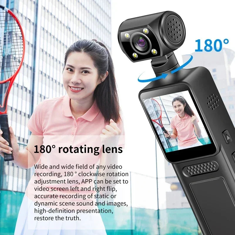 Lenovo 8K Handheld Pocket Camera 180 Degree Rotating Mini Cam