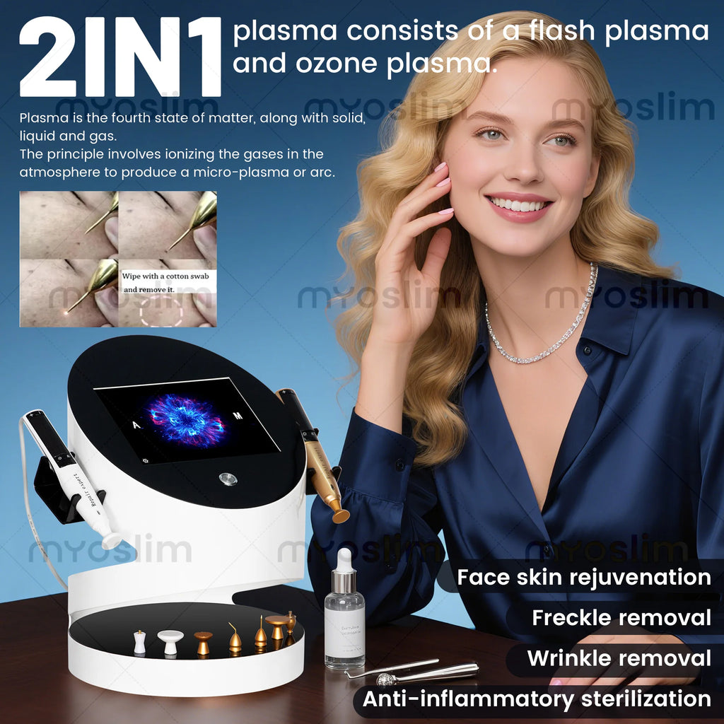 RF 2 in 1 Ozone Gold Plasma Lift Therapy Facial Best Beauty Salon Use Plasma R-F Freckles Skin Rejuvenation Plasma Pen Needle
