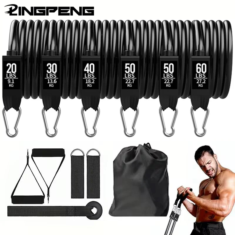 Resistance Bands Set With Door Anchor Handles Carry Bag