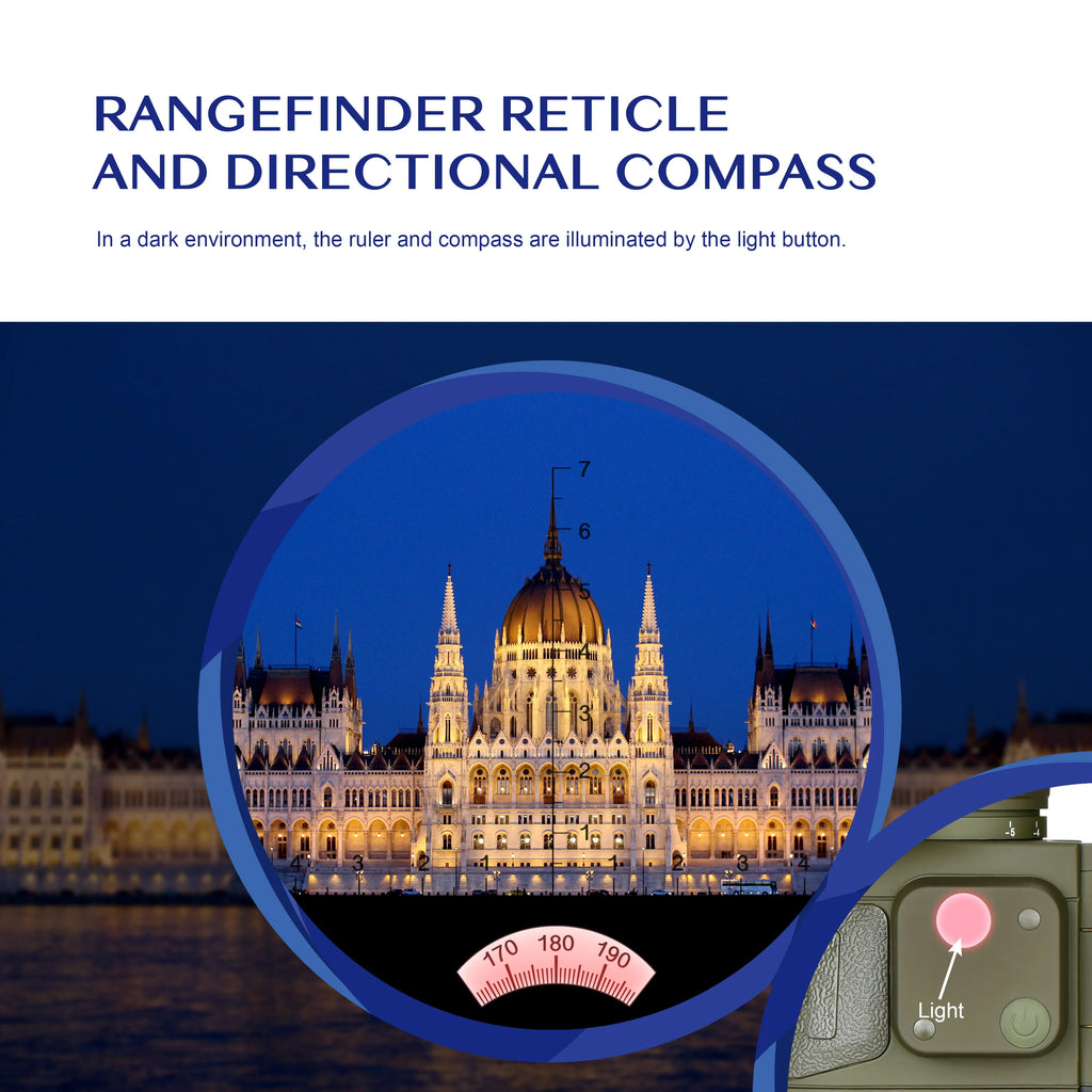 AO3097 10x50 HD Marine Binoculars With Rangefinder Compass BAK4 Prism