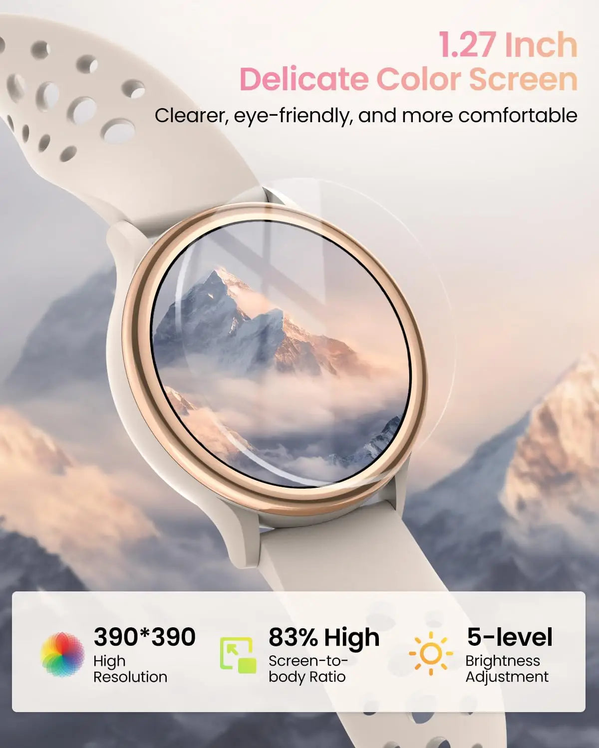 AnyloopCa Women Smartwatch FitnessTracker Bluetooth53 Calls HealthMonitor Faces Wellness