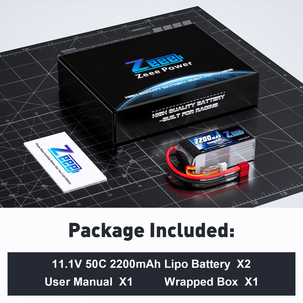 ZEEE 3S 2200mAh Shorty LiPo Battery 11.1V 50C XT60 Plug