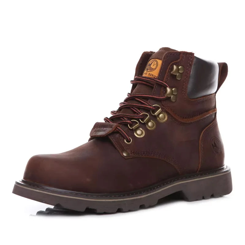 KOWMCN Unisex Cowhide Hiking Shoes Waterproof Tactical Boots