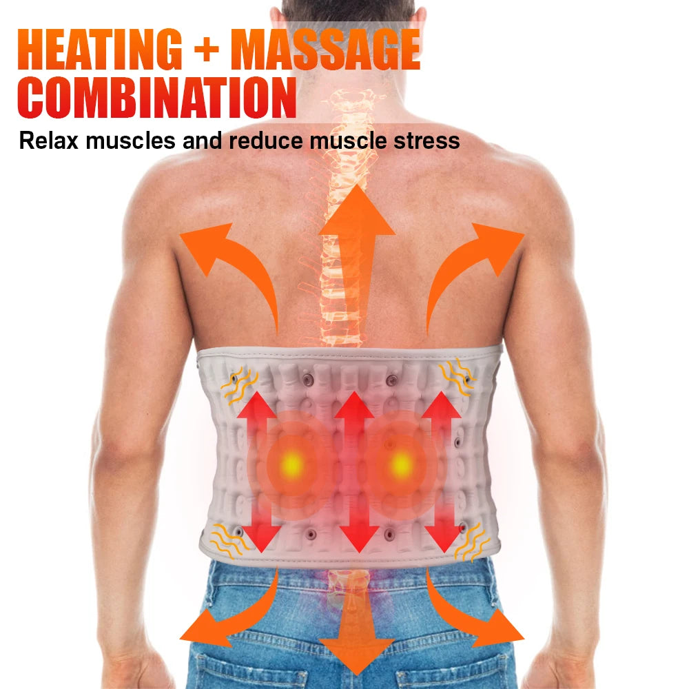 PASTSKY Inflatable Lumbar Traction Belt With Rechargeable Battery Heating