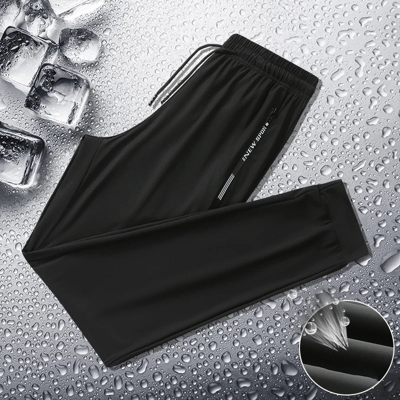 Summer Men Casual High end Ice Silk Pants Sports Pants Quick-Drying Men's Trousers Sweatpants Male Elastic Plus Size 8xl 7xl 6xl