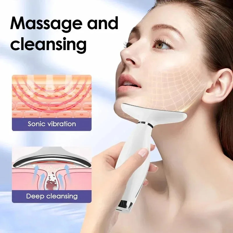 Portable LED Light Therapy Massager For Face And Neck