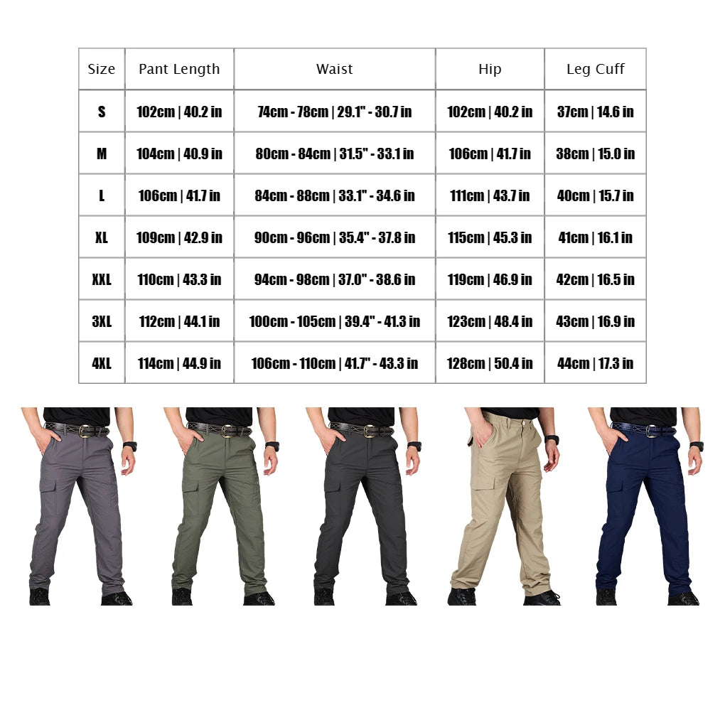 Multi-Pocket Men Cargo Pants Quick-Dry For Hiking And Camping