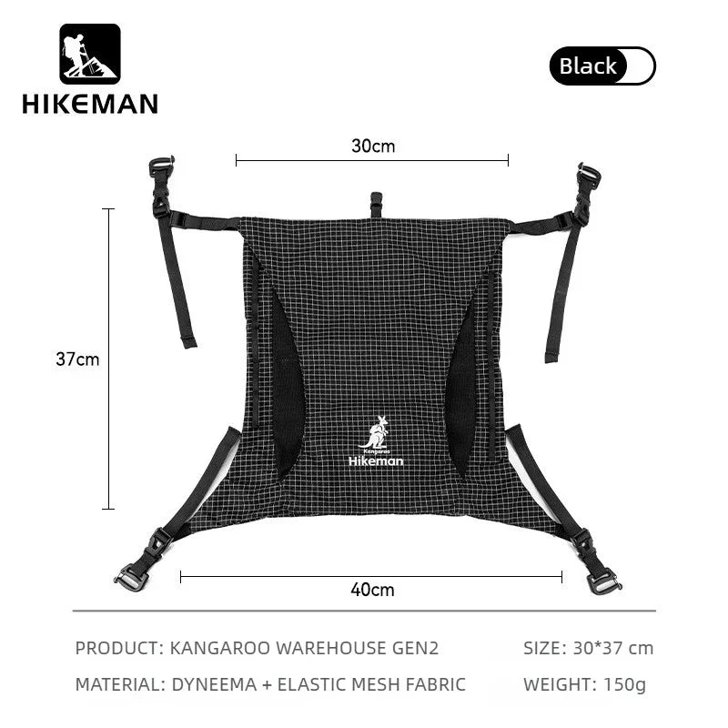 Waterproof UHMWPE Backpack Expansion Pouch Anti-Tear Adjustable External Storage Bag for Hiking Camping and Outdoor Adventures