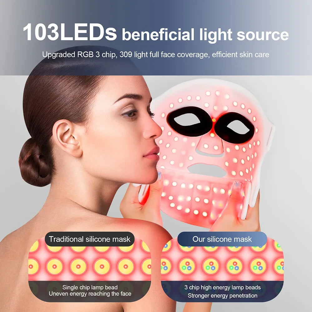 Foreverlily Silicone LED Mask With Neck Photon Therapy