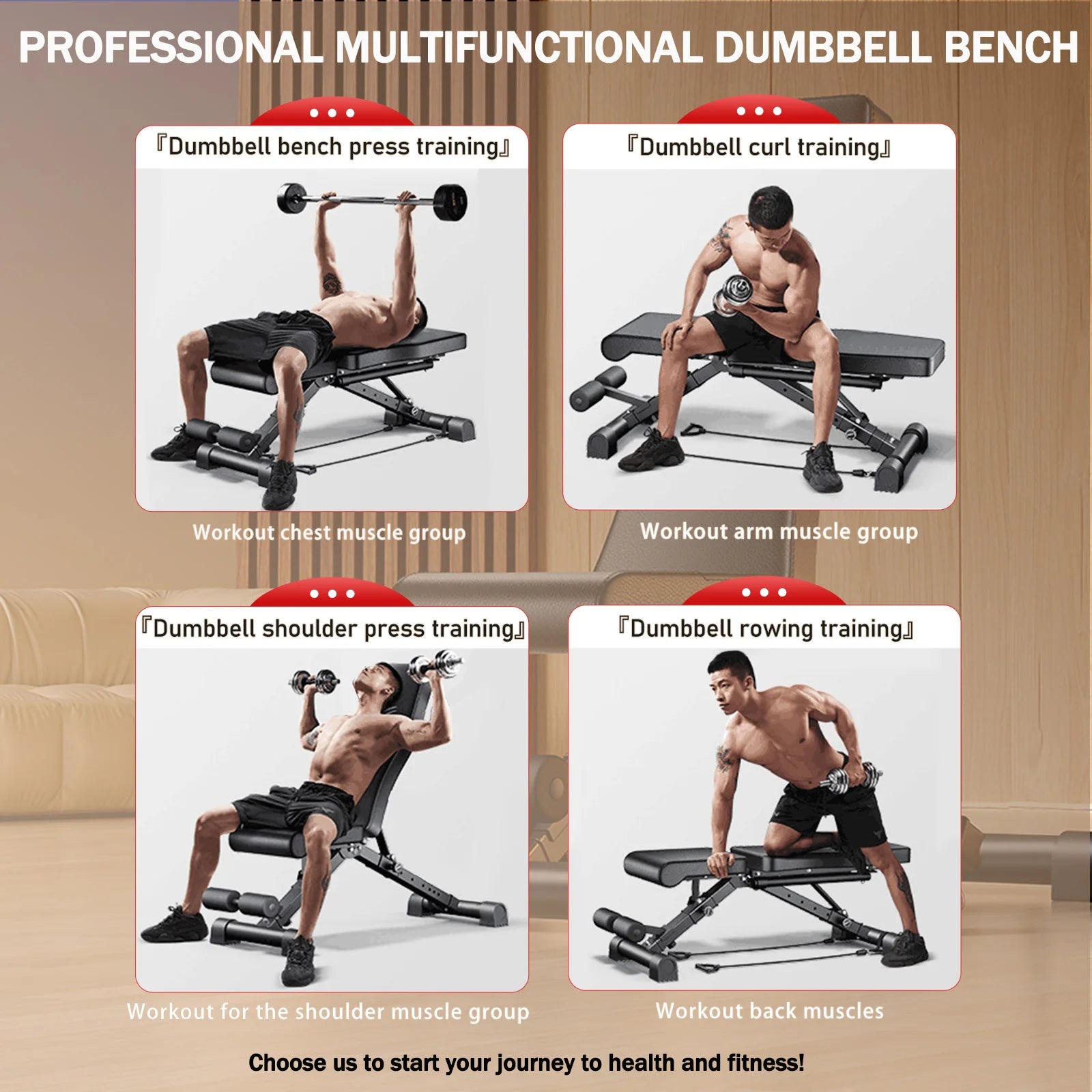 Adjustable Weight Bench for Full Body Workout Foldable
