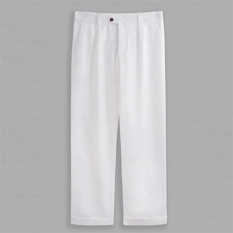 Hirigin Men Formal Dress Pants Flat Front Business Casual Trousers